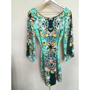 Mint green floral dress